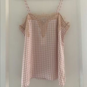 BNWT CAMI NYC SILK GINGHAM
